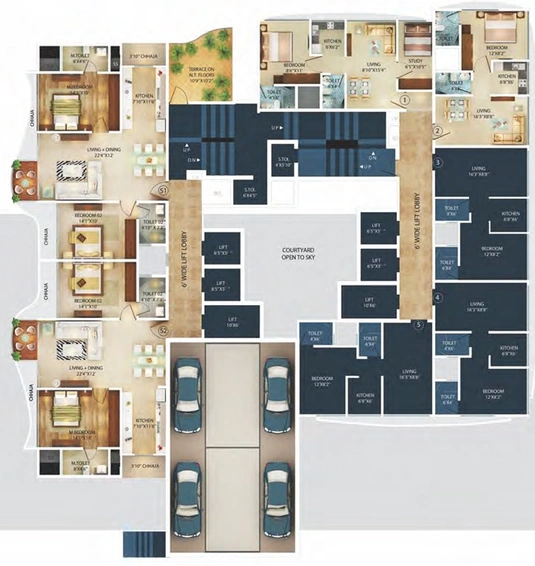 Floor Plan of The Vibrant Bayvue in Marine Lines East, Mumbai - Image 267393