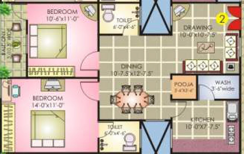 2 BHK Flat in Namishree Eeshwar Arcade in Malkajgiri, Hyderabad - Image 834138