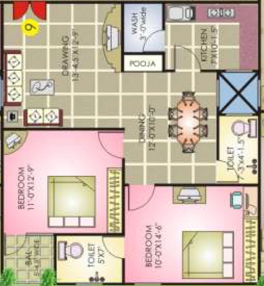 2 BHK Flat in Namishree Eeshwar Arcade in Malkajgiri, Hyderabad - Image 834139