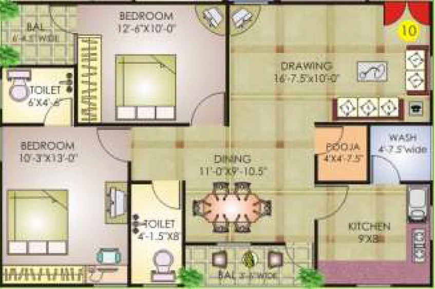 2 BHK Flat in Namishree Eeshwar Arcade in Malkajgiri, Hyderabad - Image 834140