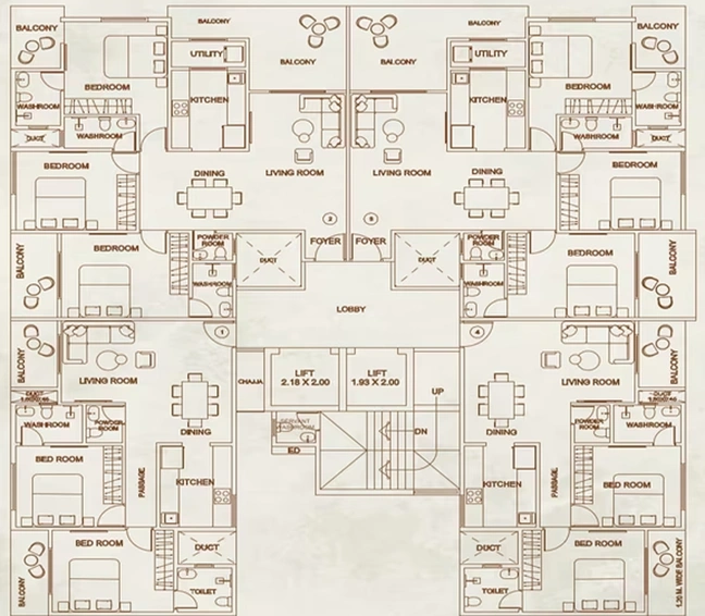 Floor Plan of Sambhav Terraces in Malabar Hill, Mumbai - Image 268213