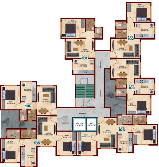 Floor Plan of Skyline Riverside in Karjat, Thane - Image 252234