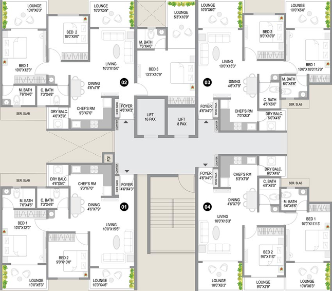 Floor Plan of City Sai Signature in Mamurdi, Pune - Image 119685