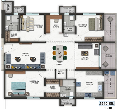 3 BHK Flat in Hallmark Altus in Serilingampally, Hyderabad - Image 920322