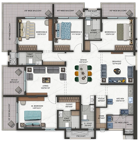 4 BHK Flat in Hallmark Altus in Serilingampally, Hyderabad - Image 920324