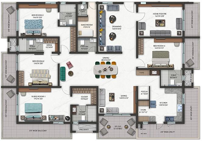 4 BHK Flat in Hallmark Altus in Serilingampally, Hyderabad - Image 920326