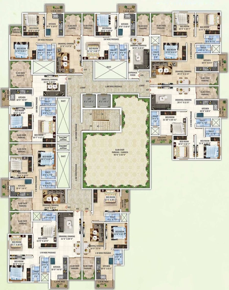 Floor Plan of Jarry Anupama Krishna Leela in Nara, Nagpur - Image 226102