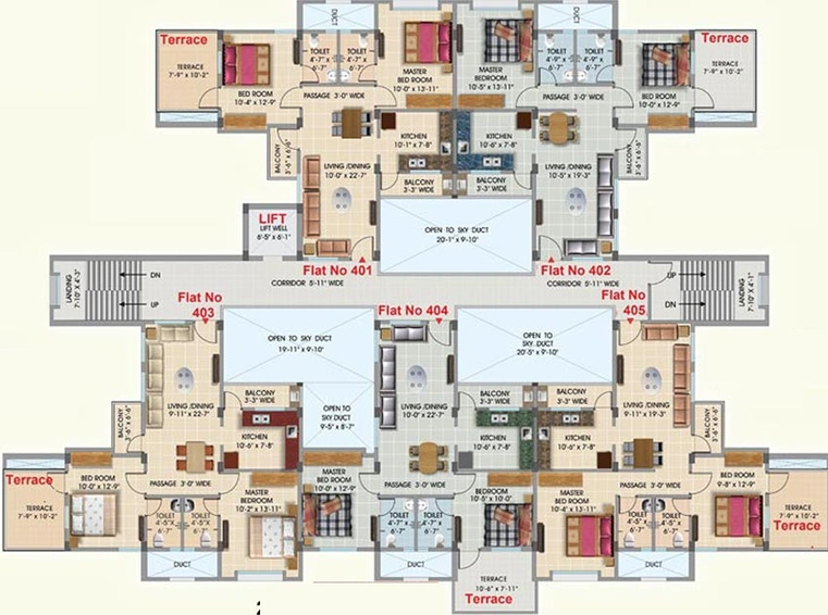 Floor Plan of Maharshee Galaxy Apartments in Somalwada, Nagpur - Image 227328