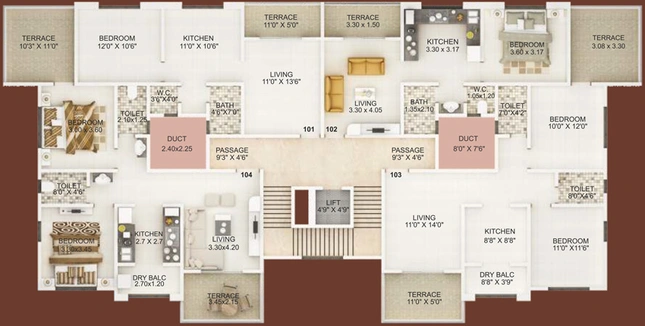 Floor Plan of Vistaar Icon in Balewadi, Pune - Image 119931