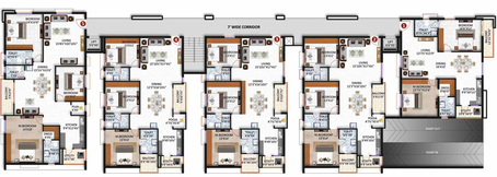 Floor Plan of EIPL Aryamitra Flora in Narsingi, Hyderabad - Image 235004