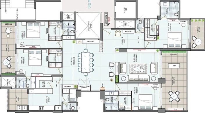 4 BHK Flat in Patil Goda Spandan in Gangapur Road, Nashik - Image 834601