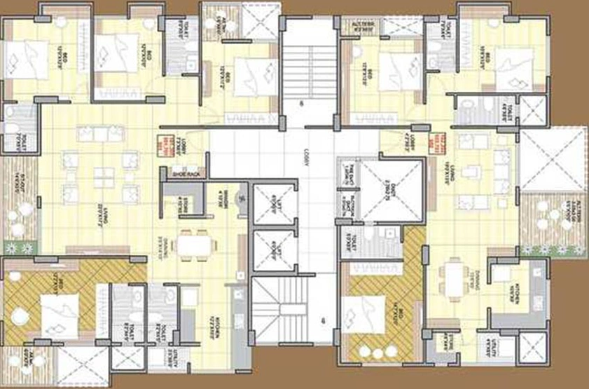 Floor Plan of Rushiraj Crescent in Gangapur Road, Nashik - Image 228723