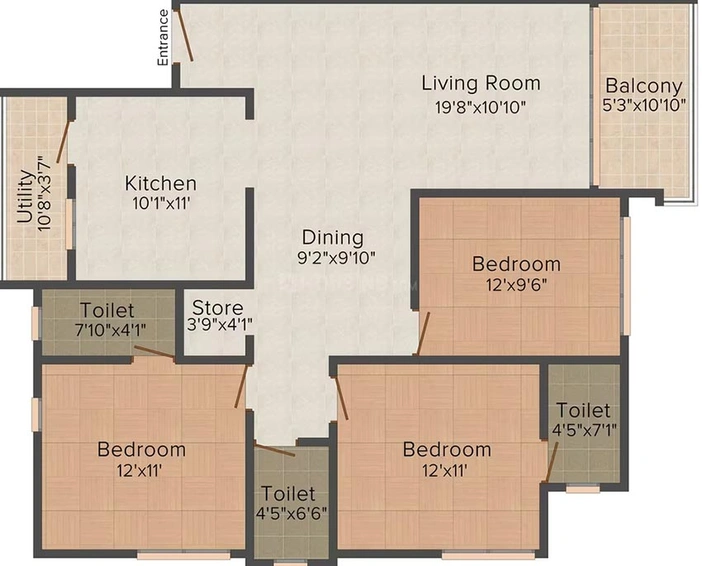 3 BHK Flat in Rushiraj Habitat in Anandvalli, Nashik - Image 834975