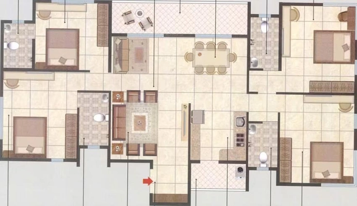 4 BHK Flat in Rushiraj Habitat in Anandvalli, Nashik - Image 834976