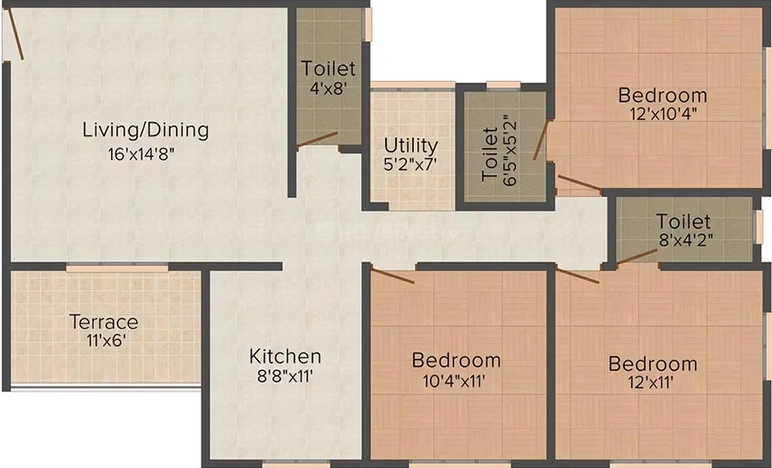 3 BHK Flat in Rushiraj Harmony in Anandvalli, Nashik - Image 834978