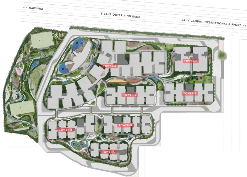 Master Plan of Ira Moonglade Apartments in Kokapet, Hyderabad - Image 235309