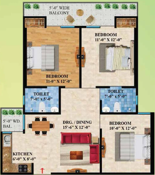 3 BHK Flat in Shri Ram North View Apartment in Raj Nagar Extension, Ghaziabad - Image 768857