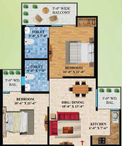 2 BHK Flat in Shri Ram North View Apartment in Raj Nagar Extension, Ghaziabad - Image 768856