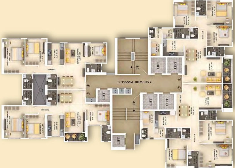 Floor Plan of Dosti Mezzo 22 in Sion East, Mumbai - Image 32394