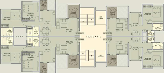 Floor Plan of Rainbow Urban Forest in Pimpri Chinchwad, Pune - Image 119418