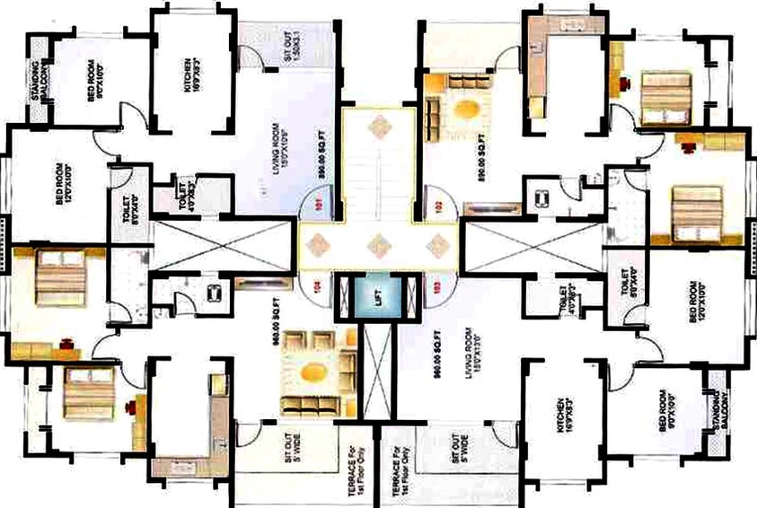 Floor Plan of Aditya Pride Jupiter in Upnagar, Nashik - Image 227606