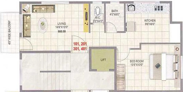 1 BHK Flat in Aditya Pride Prestige in Upnagar, Nashik - Image 834585