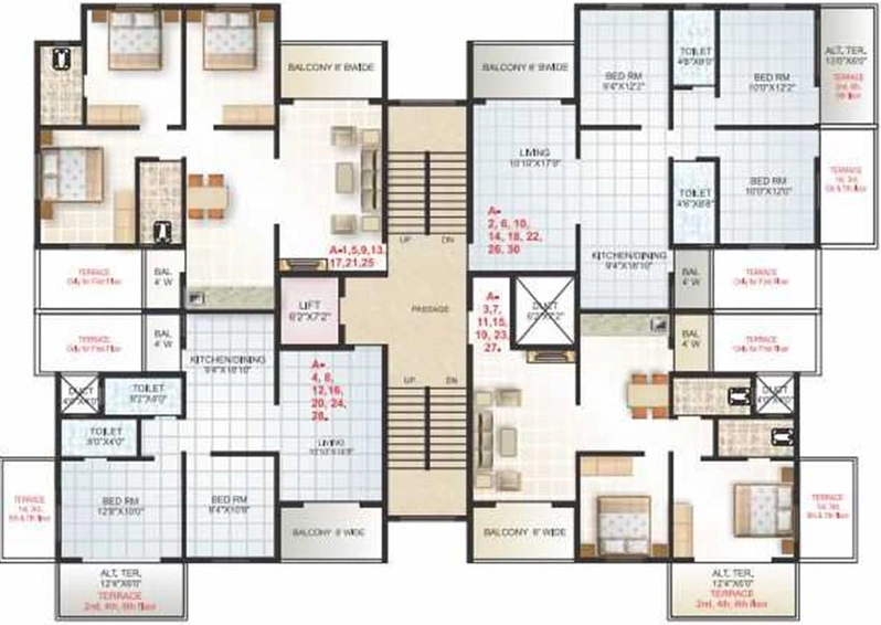 Floor Plan of Aditya Pride Tower in Deolali Gaon, Nashik - Image 227620