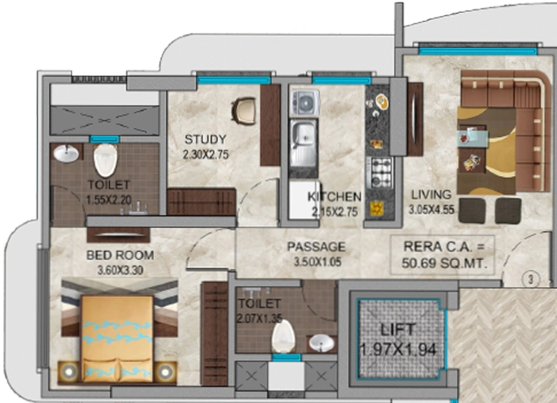 1.5 BHK Flat in LK Samarpan in Jogeshwari East, Mumbai - Image 852795