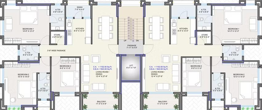 Floor Plan of Shreeji Elegance in Sadguru Nagar, Nashik - Image 227876