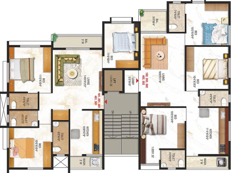 Floor Plan of Sada Shiv Angan in Indira Nagar, Nashik - Image 227845