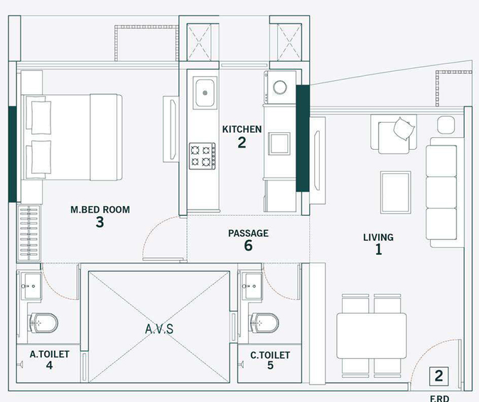 1 BHK Flat in Mangal Royale in Vile Parle East, Mumbai - Image 852847