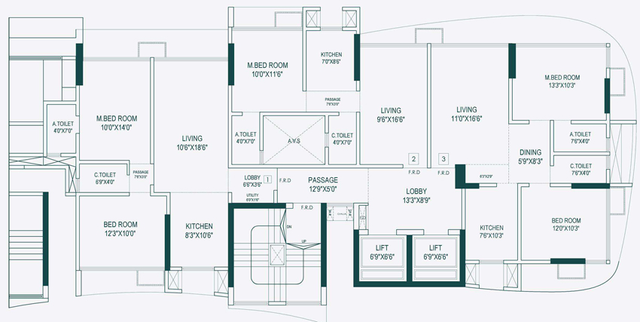 Floor Plan of Mangal Royale in Vile Parle East, Mumbai - Image 272997