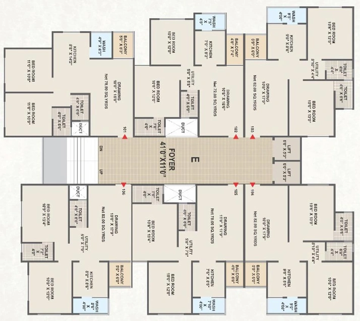 Floor Plan of Mahavir Daksh Residency in Nikol, Ahmedabad - Image 129237