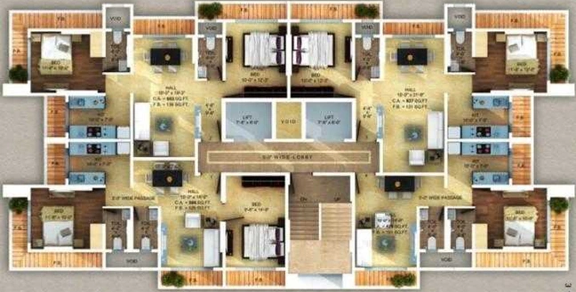 Floor Plan of Navkar Bhagyayog in Borivali West, Mumbai - Image 273346