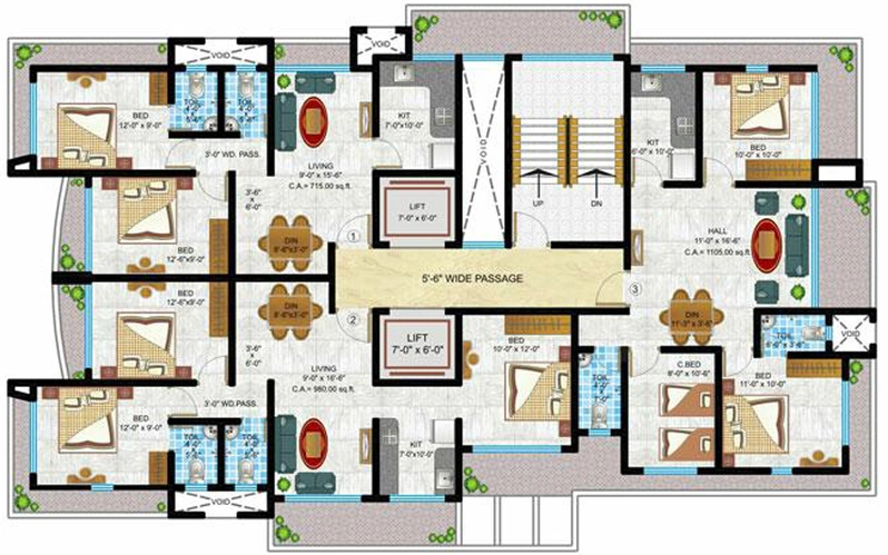 Floor Plan of Navkar Kastur Park Brij in Borivali West, Mumbai - Image 273375