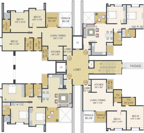 Floor Plan of Rainbow Pebbles in Bavdhan, Pune - Image 119449