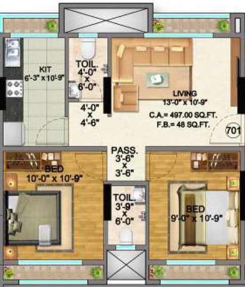 2 BHK Flat in Navkar Pearl in Borivali West, Mumbai - Image 852992