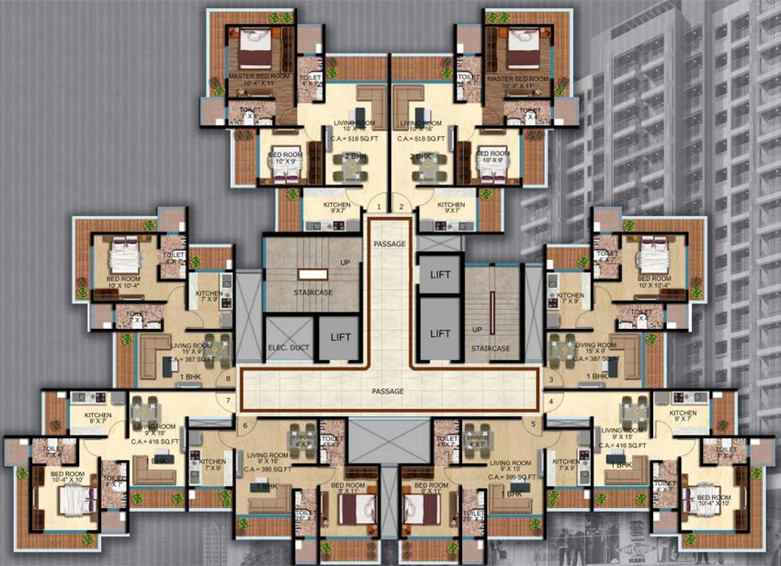 Floor Plan of Navkar Pallazo in Borivali West, Mumbai - Image 273405