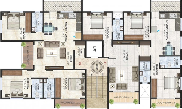 Floor Plan of Jay Sai Serenity in Anandvalli, Nashik - Image 228025