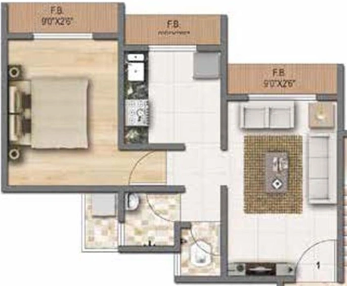 1 BHK Flat in Kavya Tansa City One in Khardi, Thane - Image 840470