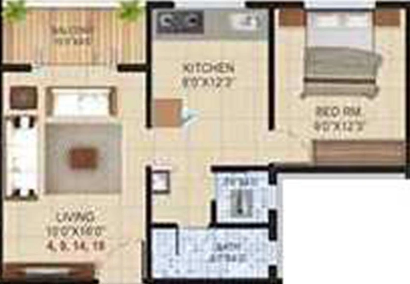 1 BHK Flat in Jay Sai Vijay Icon in Ram Wadi, Nashik - Image 834713