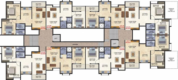 Floor Plan of Jay Tulsi Heights in Makhmalabad, Nashik - Image 228169