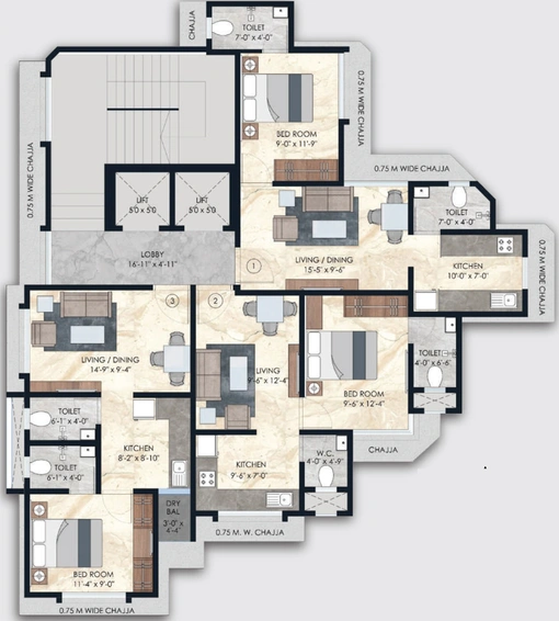 Floor Plan of Konark Shilptaru in Dahisar East, Mumbai - Image 273449