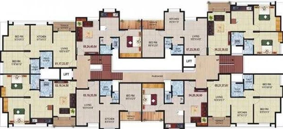 Floor Plan of Jay Vijay Galaxy in Makhmalabad, Nashik - Image 228202