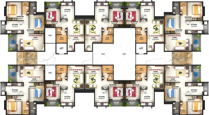 Floor Plan of Jay Vijay Shrushti in Ayodhya Nagari, Nashik - Image 228304