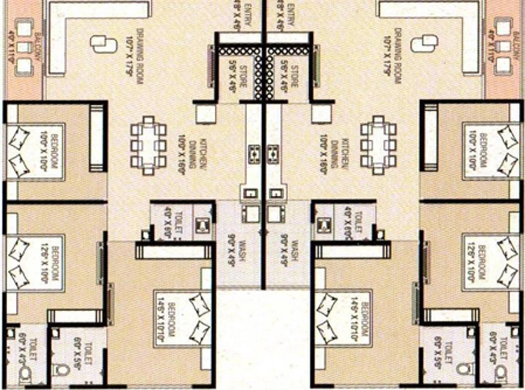 Floor Plan of Shreeji Sharnam Residency in Nikol, Ahmedabad - Image 126651