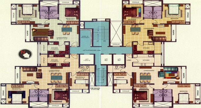 Floor Plan of Lloyds Pearl Residency in Prabhadevi, Mumbai - Image 273700