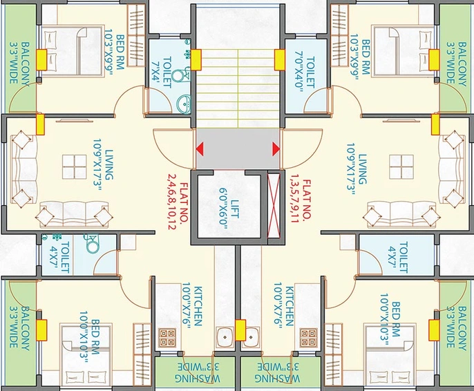 Floor Plan of B Orbit Omkar in Anandvalli, Nashik - Image 228676