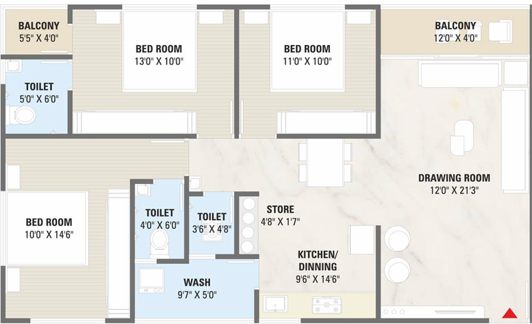 3 BHK Flat in Rajvi Vedant Sky in Nikol, Ahmedabad - Image 796381