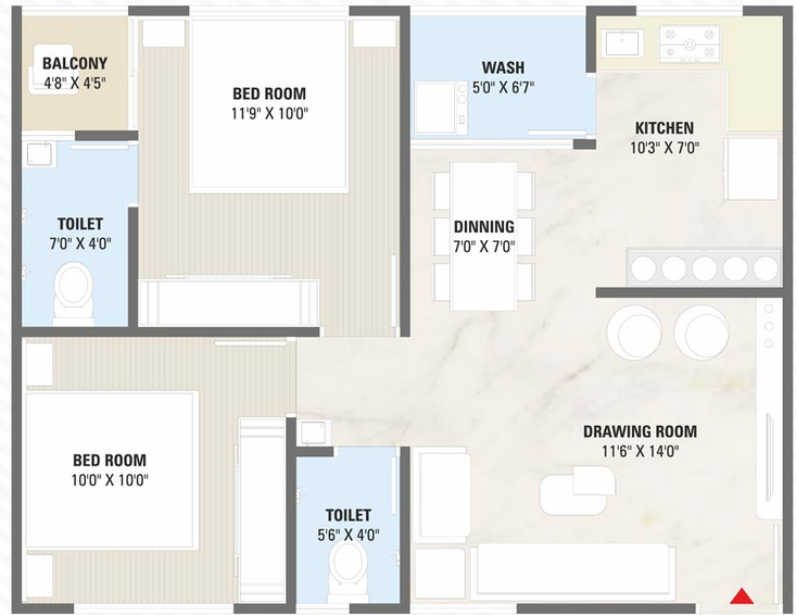 2 BHK Flat in Rajvi Vedant Sky in Nikol, Ahmedabad - Image 796380